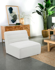 Sunny Upholstered Armless Chair Ivory Sherpa - 551621