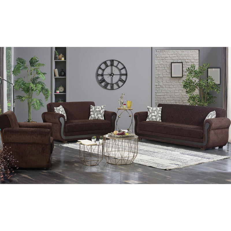 Sunrise 67 in. Convertible Sleeper Loveseat in Brown with Storage - Gate FurnitureLoveseat