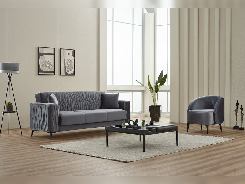 Suny 3-pieces (Sofa & Loveseat & Chair) Livingroom in Beige - 200-SIM-SUN-VELVET260-321