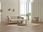 Suny 3-pieces (Sofa & Loveseat & Chair) Livingroom in Beige - 200-SIM-SUN-VELVET260-321