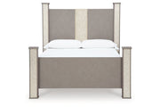 Surancha Gray Queen Poster Bed - Gate FurnitureQueen Bed