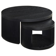 Sweeney 2-piece Round Wood Occasional Nesting Table Set Black - 722820
