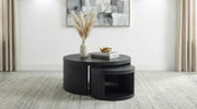 Sweeney 2-piece Round Wood Occasional Nesting Table Set Black - 722820
