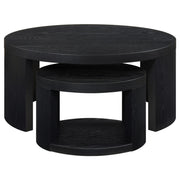 Sweeney 2-piece Round Wood Occasional Nesting Table Set Black - 722820