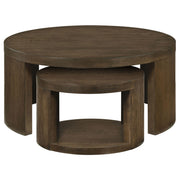 Sweeney 2-piece Round Wood Occasional Nesting Table Set Dark Walnut - 722830
