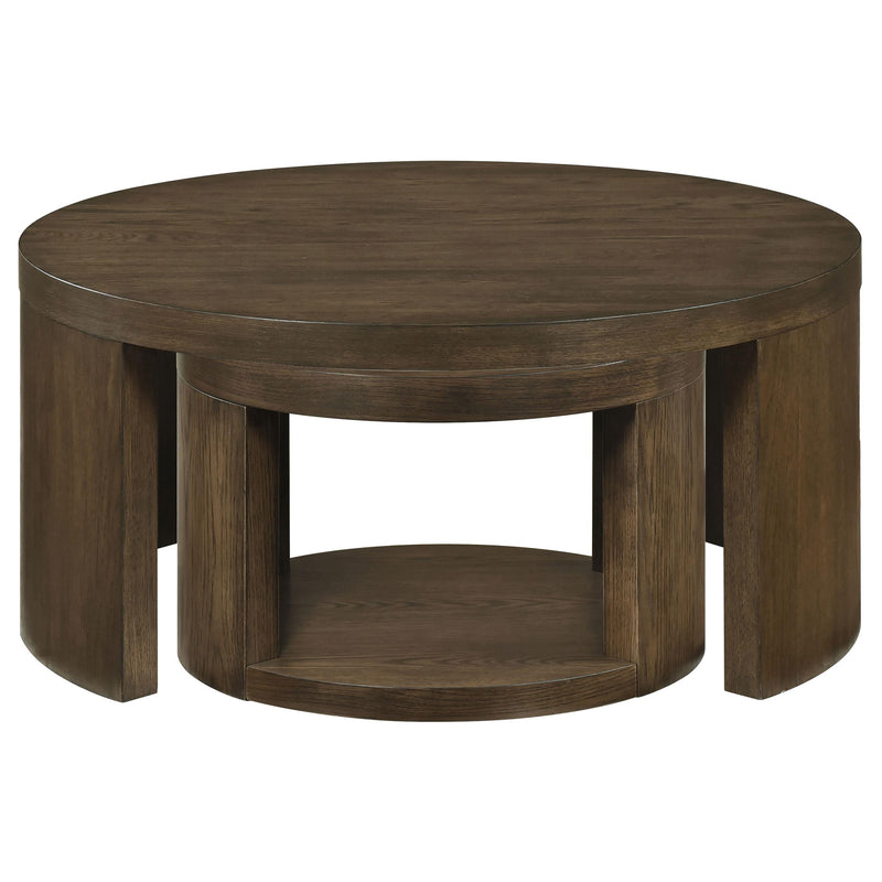 Sweeney 2-piece Round Wood Occasional Nesting Table Set Dark Walnut - 722830
