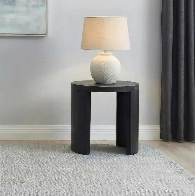 Sweeney 24-inch Round Wood Occasional Side End Table Black - 722827