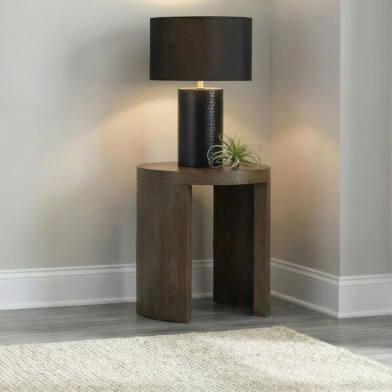 Sweeney 24-inch Round Wood Occasional Side End Table Dark Walnut - 722837