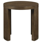 Sweeney 24-inch Round Wood Occasional Side End Table Dark Walnut - 722837