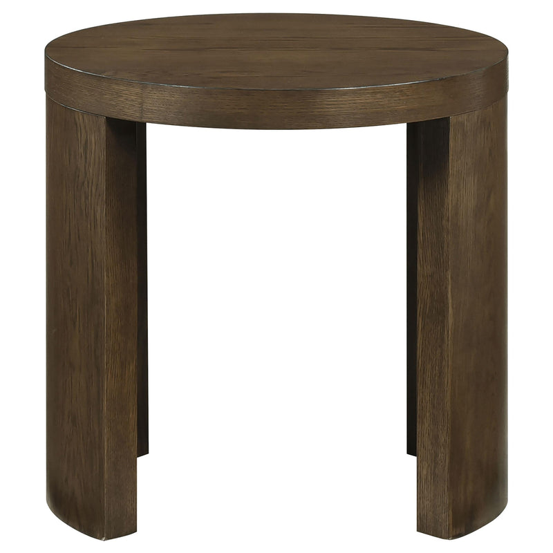 Sweeney 24-inch Round Wood Occasional Side End Table Dark Walnut - 722837