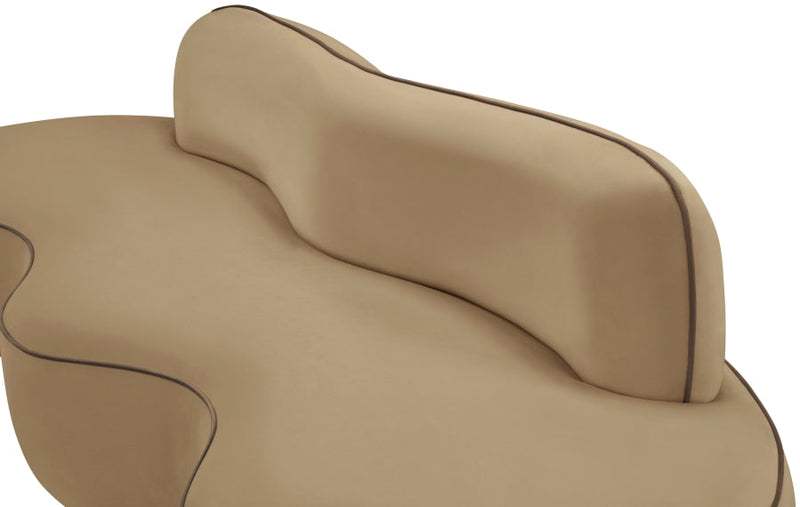 Swerve 101" Velvet Upholstered Sofa in Beige - 44021Beige-S