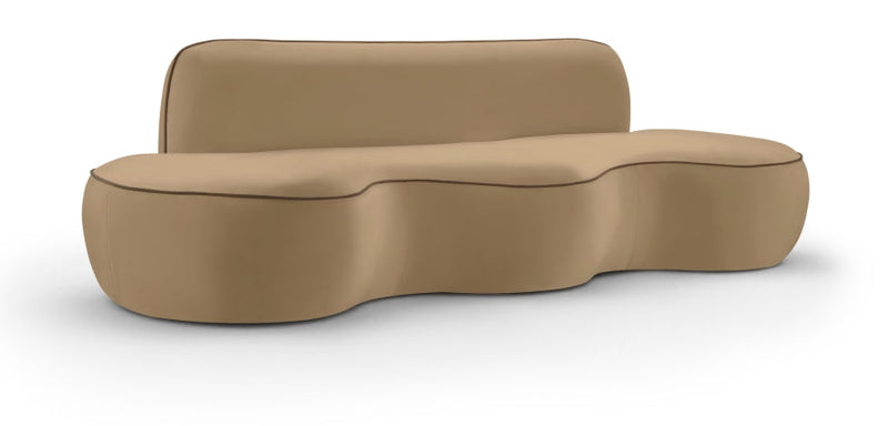 Swerve 101" Velvet Upholstered Sofa in Beige - 44021Beige-S