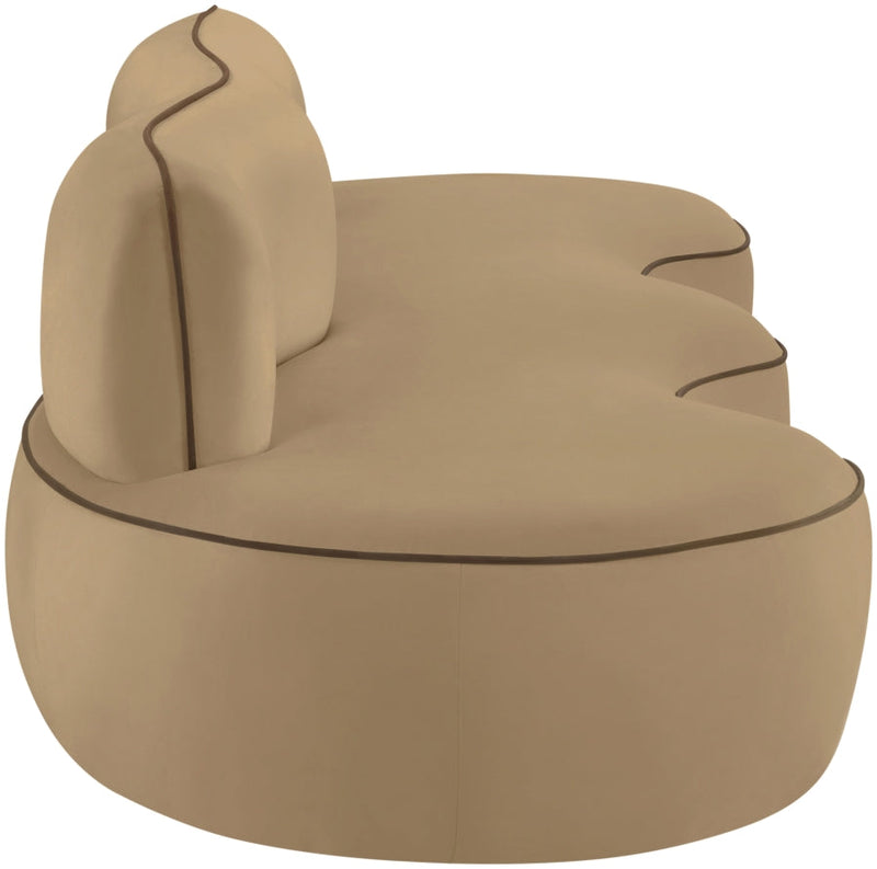 Swerve 101" Velvet Upholstered Sofa in Beige - 44021Beige-S