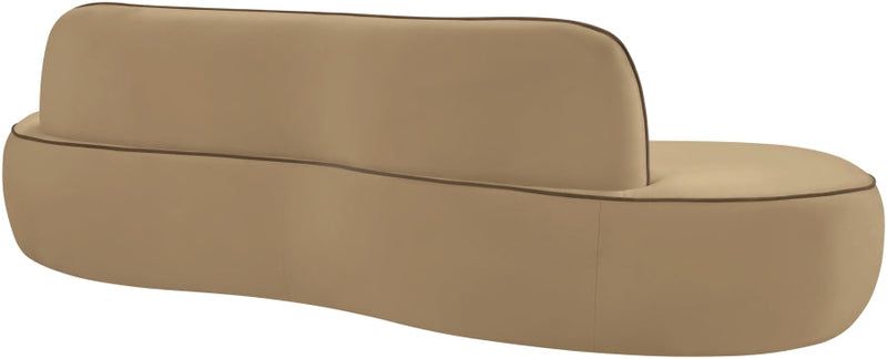 Swerve 101" Velvet Upholstered Sofa in Beige - 44021Beige-S
