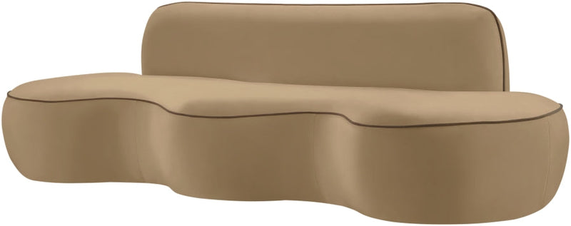 Swerve 101" Velvet Upholstered Sofa in Beige - 44021Beige-S