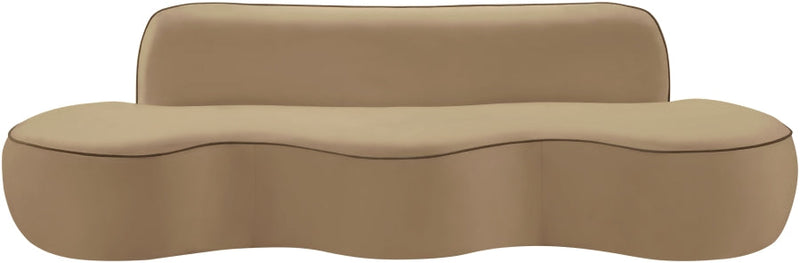 Swerve 101" Velvet Upholstered Sofa in Beige - 44021Beige-S
