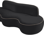 Swerve 101" Velvet Upholstered Sofa in Black - 44021Black-S