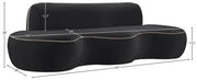 Swerve 101" Velvet Upholstered Sofa in Black - 44021Black-S
