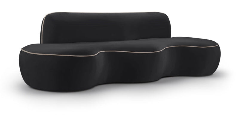Swerve 101" Velvet Upholstered Sofa in Black - 44021Black-S