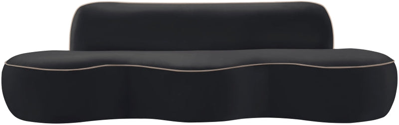 Swerve 101" Velvet Upholstered Sofa in Black - 44021Black-S