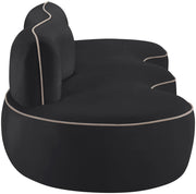 Swerve 101" Velvet Upholstered Sofa in Black - 44021Black-S