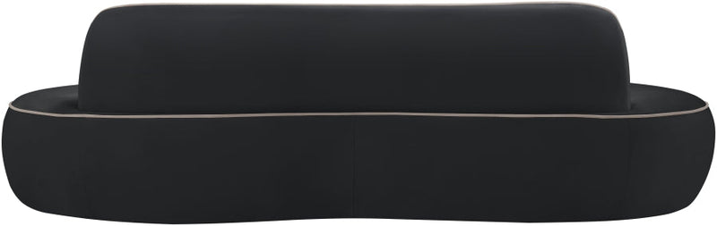 Swerve 101" Velvet Upholstered Sofa in Black - 44021Black-S
