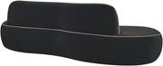 Swerve 101" Velvet Upholstered Sofa in Black - 44021Black-S