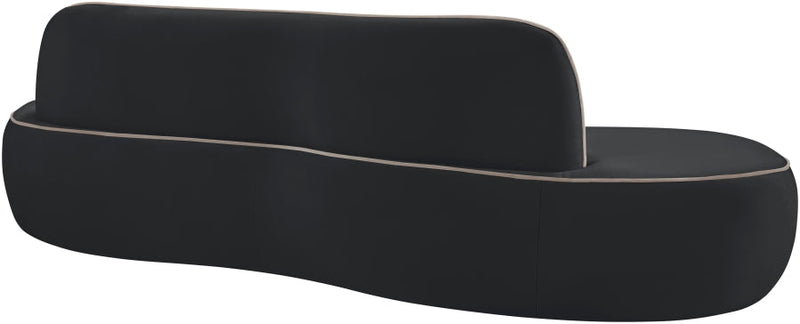 Swerve 101" Velvet Upholstered Sofa in Black - 44021Black-S