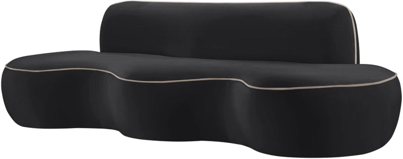 Swerve 101" Velvet Upholstered Sofa in Black - 44021Black-S