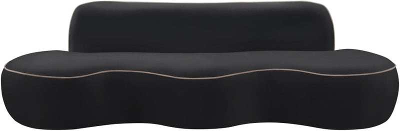 Swerve 101" Velvet Upholstered Sofa in Black - 44021Black-S