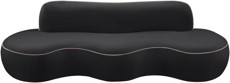 Swerve 101" Velvet Upholstered Sofa in Black - 44021Black-S