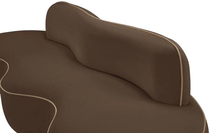 Swerve 101" Velvet Upholstered Sofa in Brown - 44021Brown-S