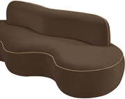 Swerve 101" Velvet Upholstered Sofa in Brown - 44021Brown-S