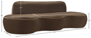 Swerve 101" Velvet Upholstered Sofa in Brown - 44021Brown-S
