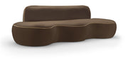 Swerve 101" Velvet Upholstered Sofa in Brown - 44021Brown-S