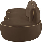 Swerve 101" Velvet Upholstered Sofa in Brown - 44021Brown-S