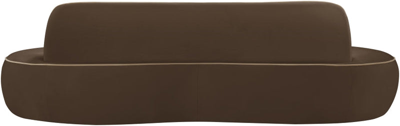 Swerve 101" Velvet Upholstered Sofa in Brown - 44021Brown-S