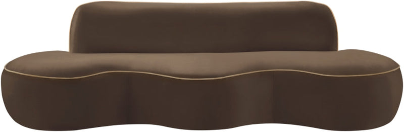 Swerve 101" Velvet Upholstered Sofa in Brown - 44021Brown-S