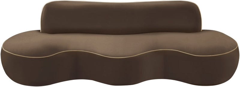 Swerve 101" Velvet Upholstered Sofa in Brown - 44021Brown-S