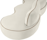 Swerve 101" Velvet Upholstered Sofa in Cream - 44021Cream-S