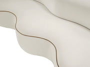 Swerve 101" Velvet Upholstered Sofa in Cream - 44021Cream-S