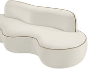 Swerve 101" Velvet Upholstered Sofa in Cream - 44021Cream-S