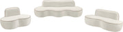 Swerve 101" Velvet Upholstered Sofa in Cream - 44021Cream-S