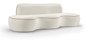 Swerve 101" Velvet Upholstered Sofa in Cream - 44021Cream-S
