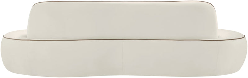 Swerve 101" Velvet Upholstered Sofa in Cream - 44021Cream-S