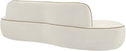 Swerve 101" Velvet Upholstered Sofa in Cream - 44021Cream-S