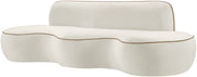 Swerve 101" Velvet Upholstered Sofa in Cream - 44021Cream-S