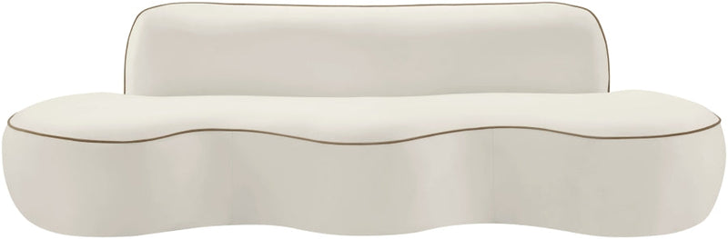 Swerve 101" Velvet Upholstered Sofa in Cream - 44021Cream-S