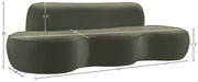 Swerve 101" Velvet Upholstered Sofa in Green - 44021Green-S