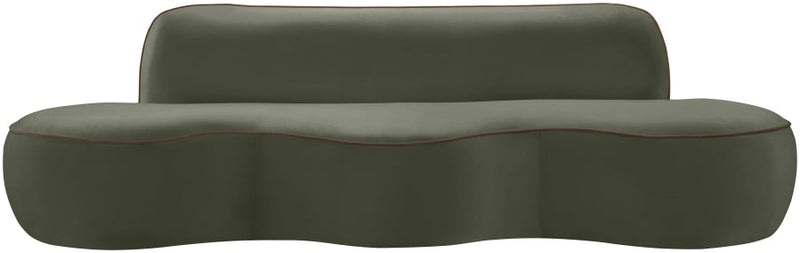 Swerve 101" Velvet Upholstered Sofa in Green - 44021Green-S